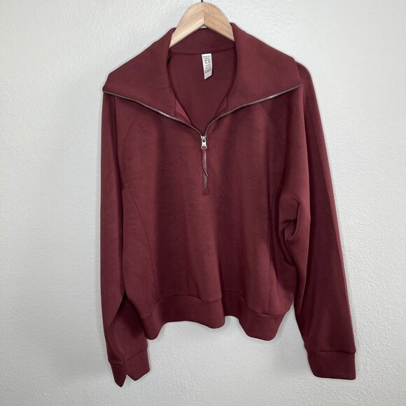 Spanx Womens 1X Half Zip Airessentials Brown Pull Over 50346r - Picture 13 of 13